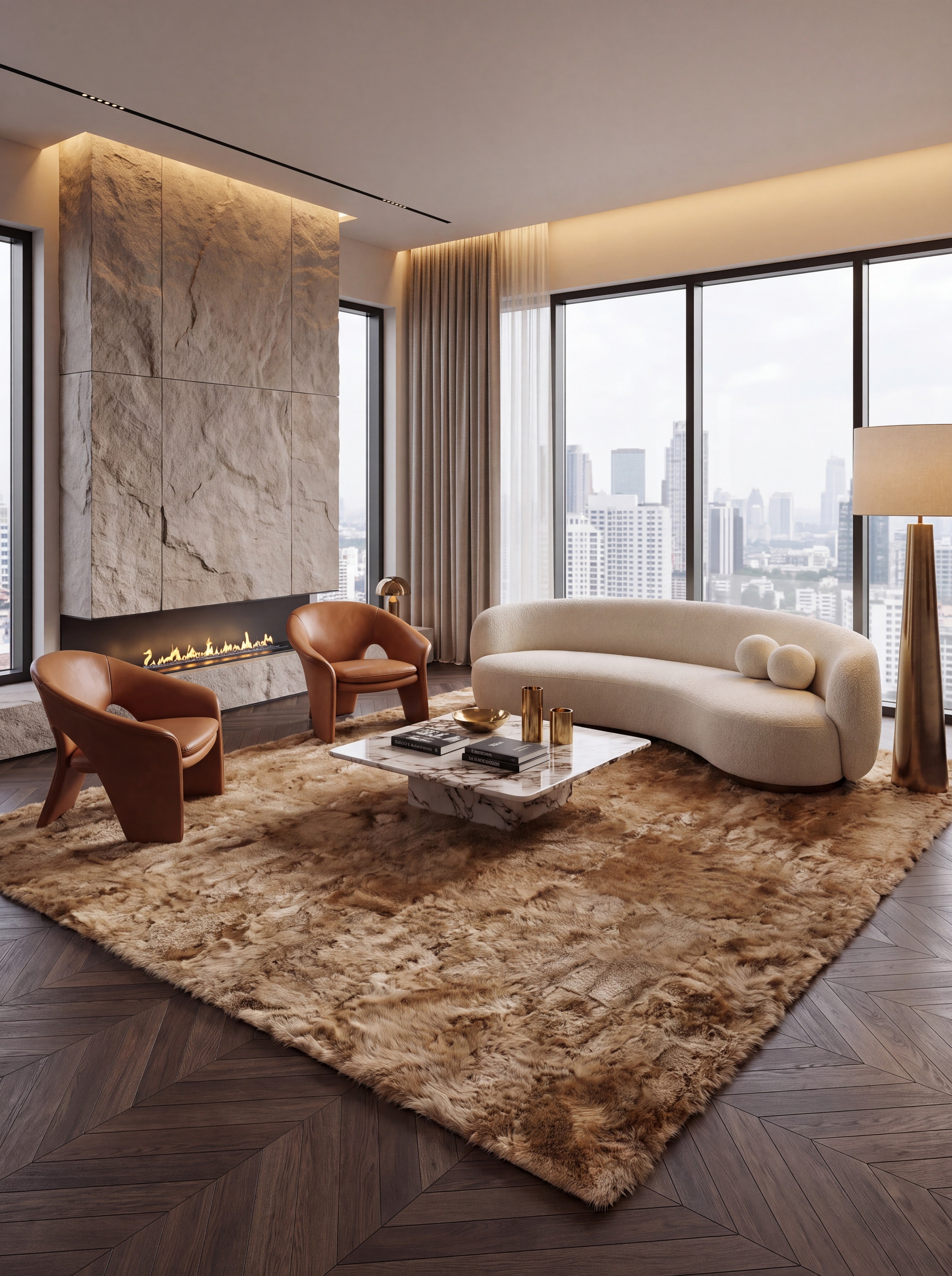 Alpaca Fur - Latte - Modern Rugs LA