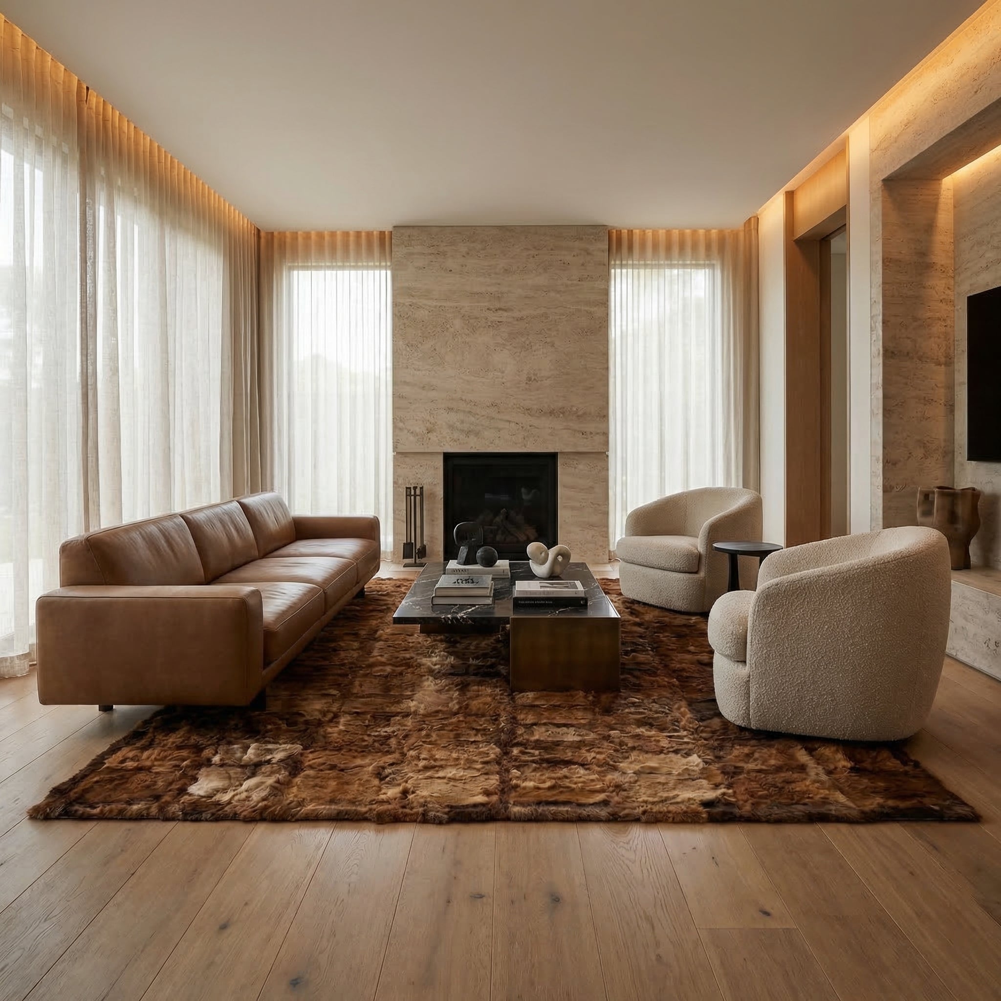 Alpaca Fur - Cobblestone - Modern Rugs LA