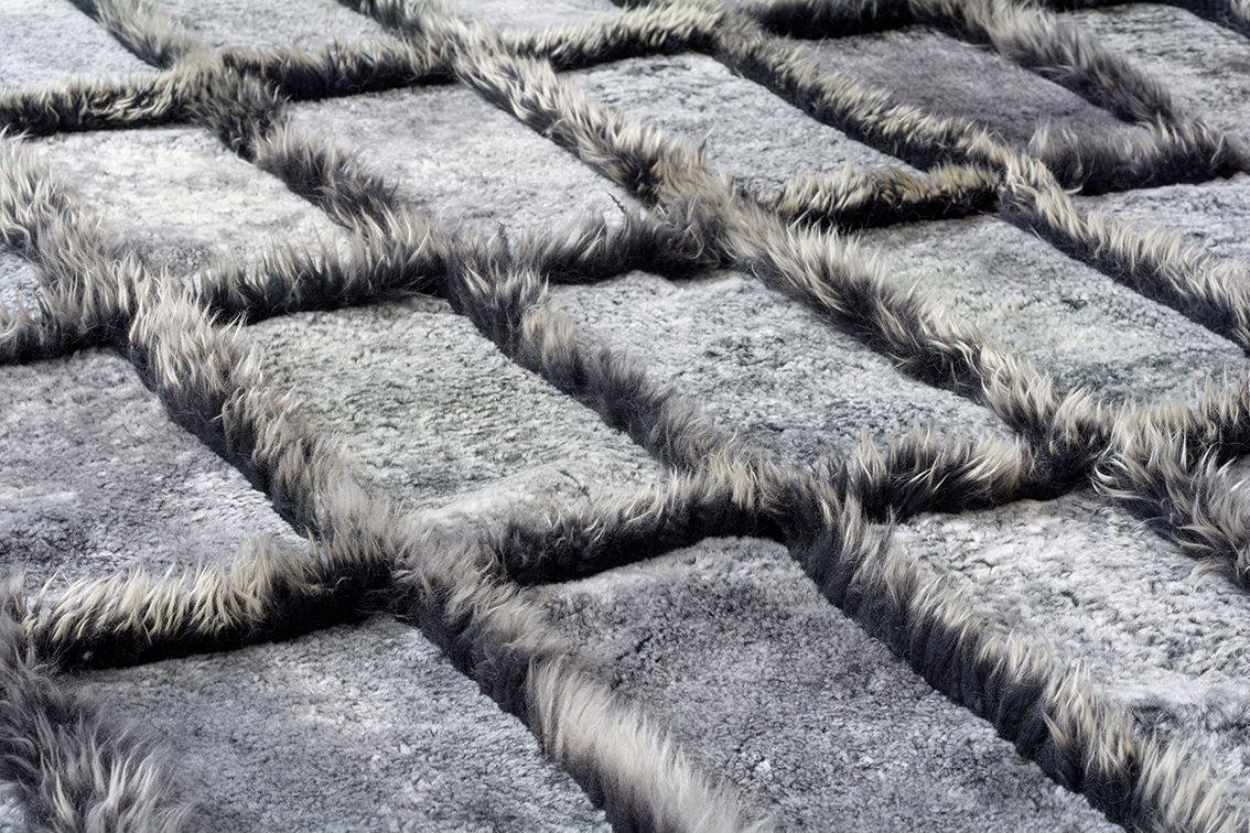Two Tones W/ Long Hair Patagonia Sheepskin - Modern Rugs LA