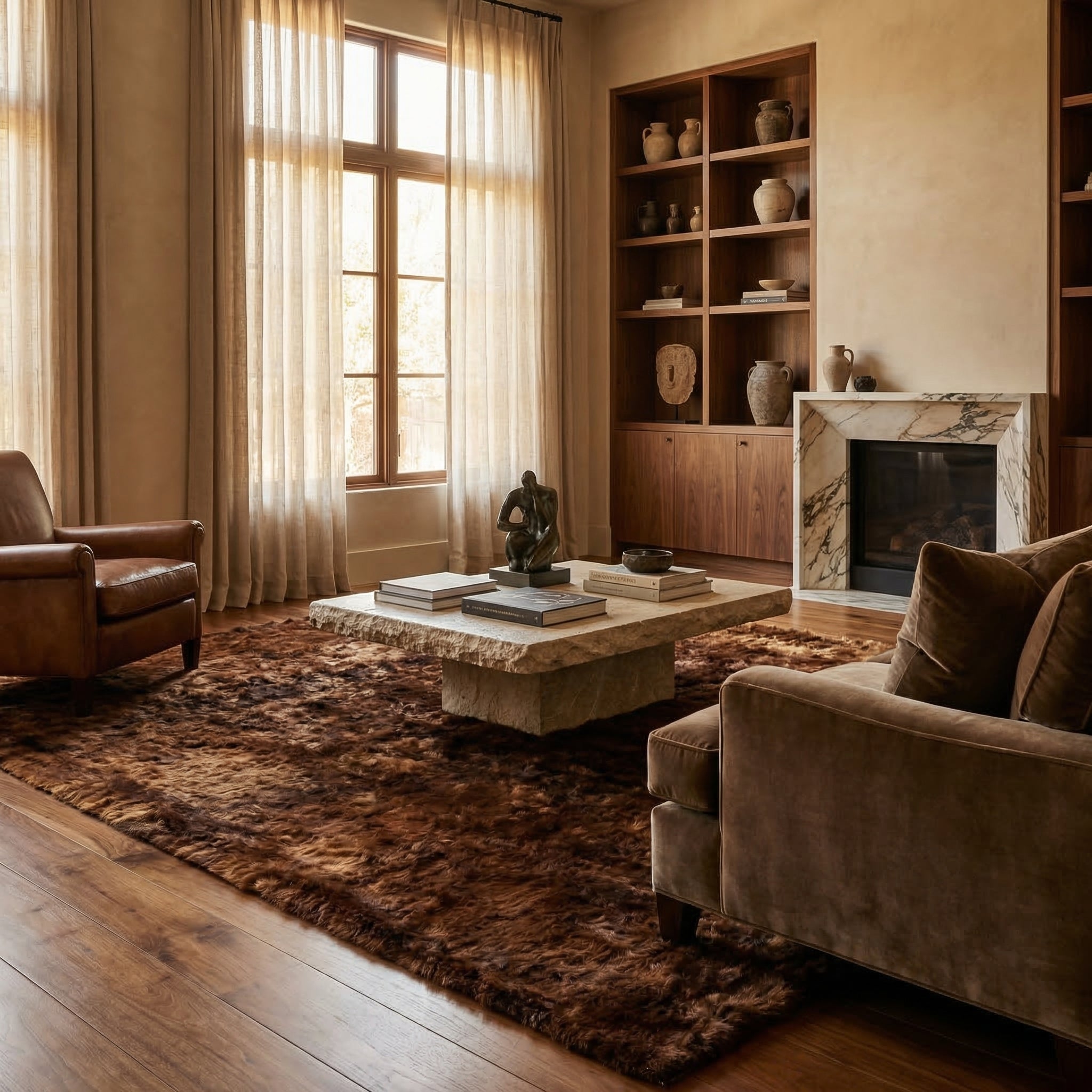 Alpaca Fur - Natural Brown - Modern Rugs LA