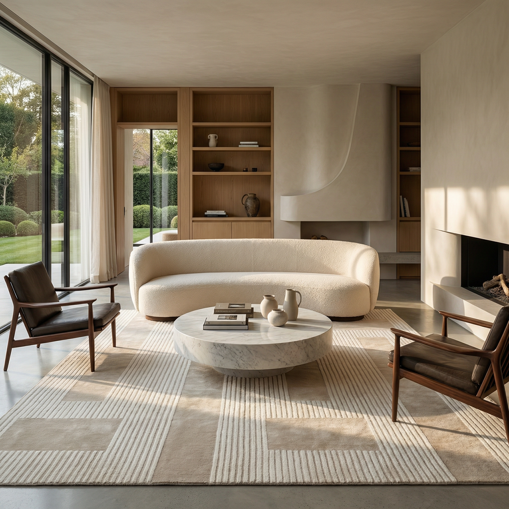 Ivory Greige Luis Fernandez, ION - Ivory / Greige | Modern Rugs LA