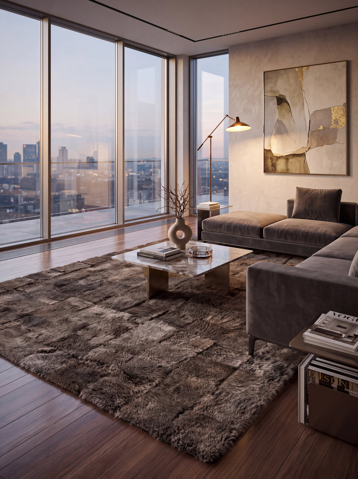 Patagonian Sheepskin Full in Mocha - Modern Rugs LA