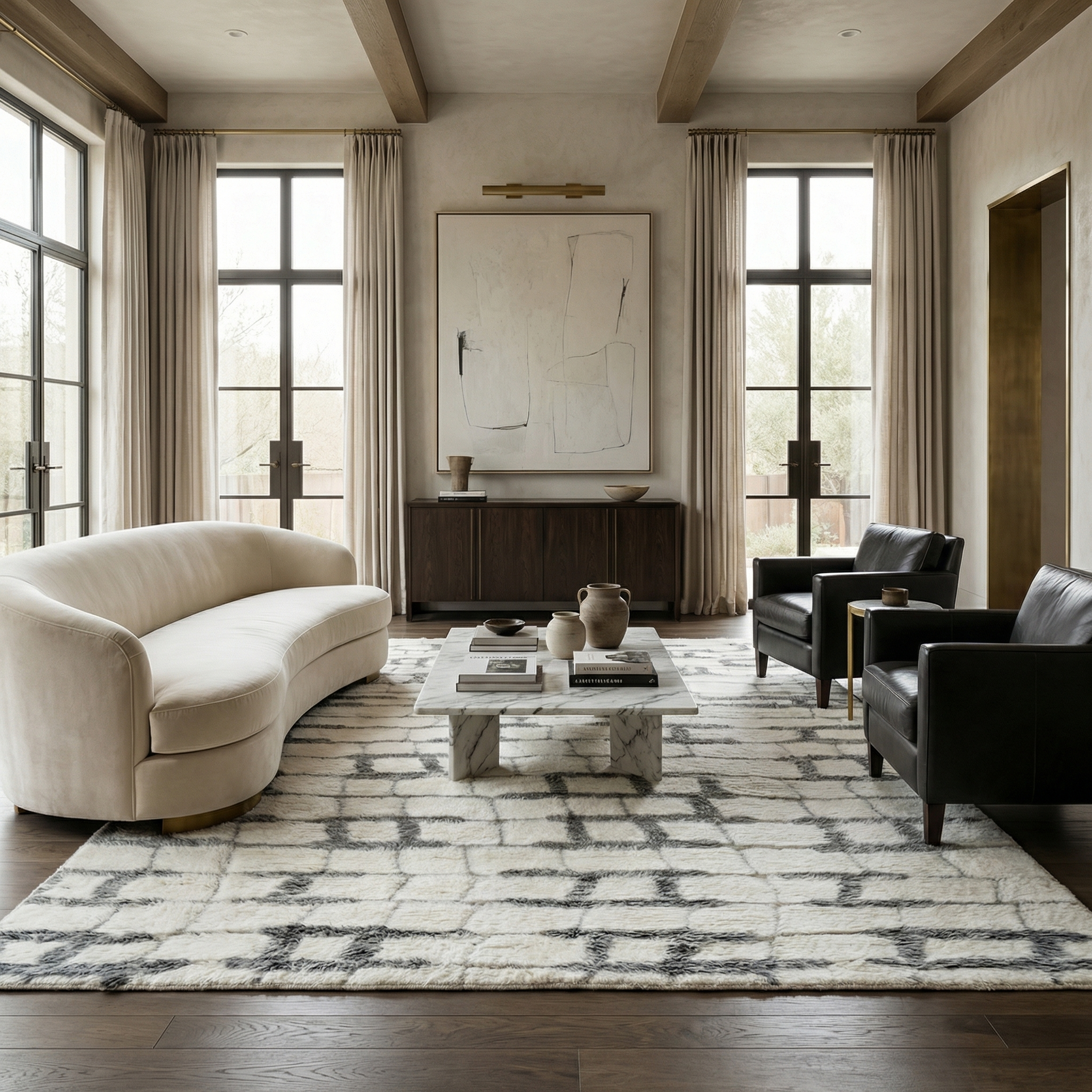 Rafa Ivory Grey - Modern Rugs LA