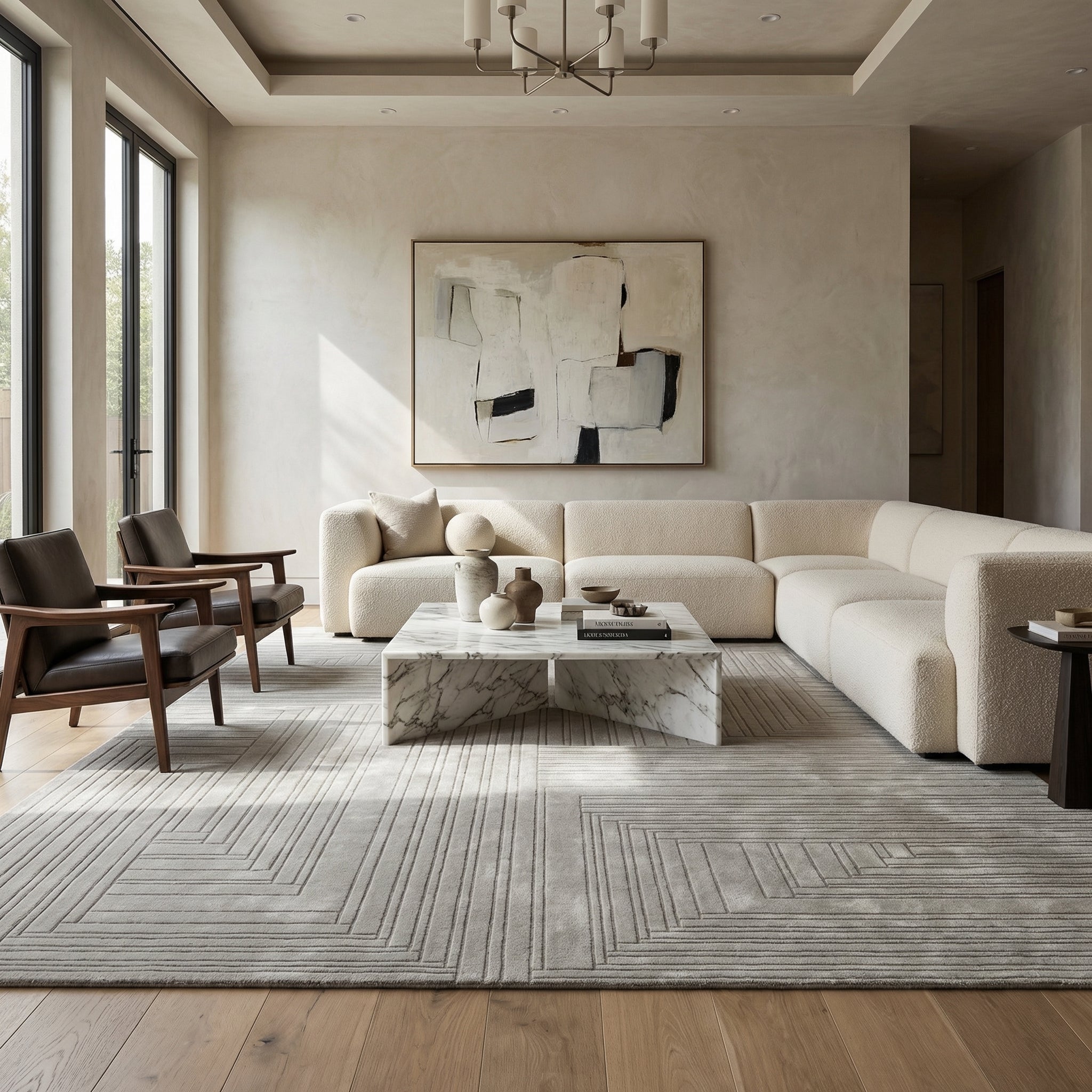 Luis Fernandez, LABYRINTH - Dove - Modern Rugs LA