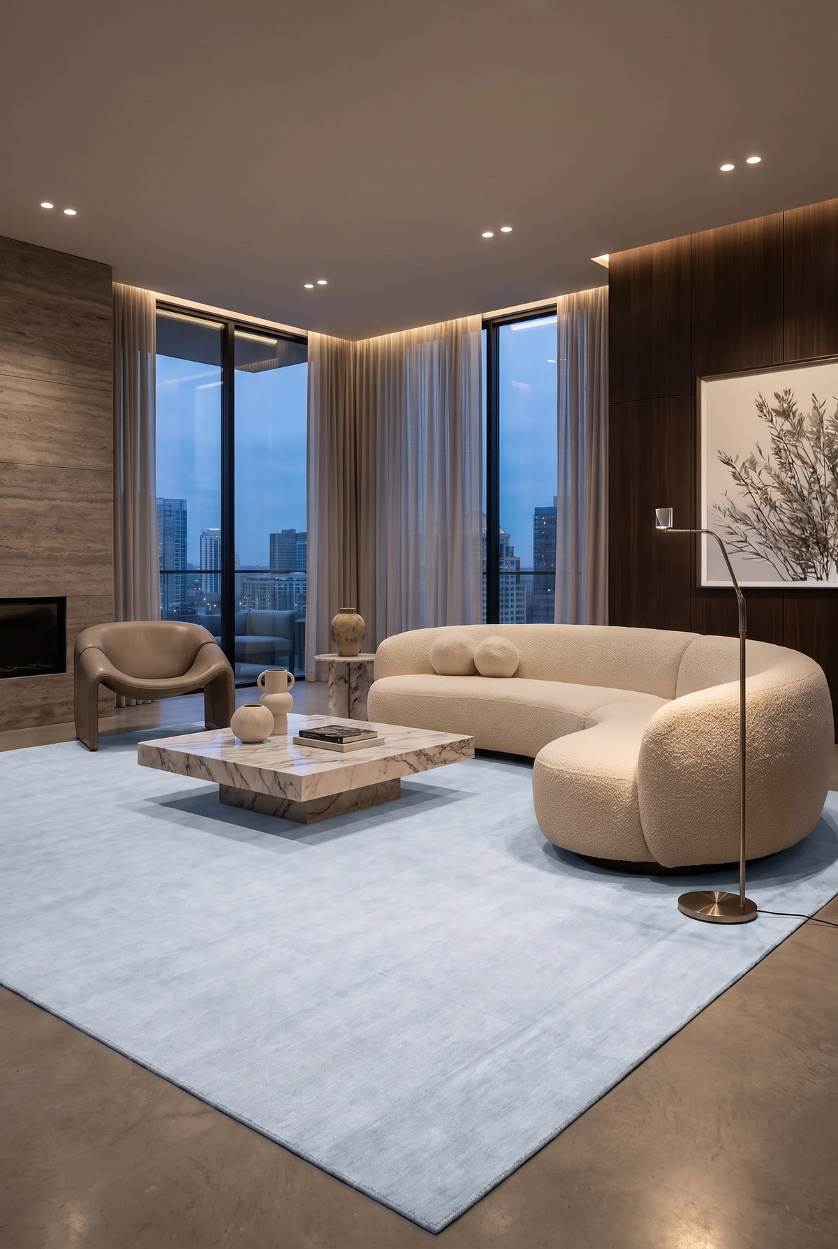 Solid Bamboo Aqua - Modern Rugs LA