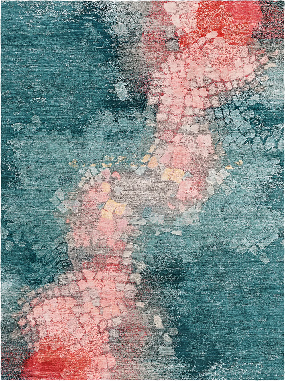 Teal And Raspberry Rug Pisces - Teal / Berry | Modern Rugs LA