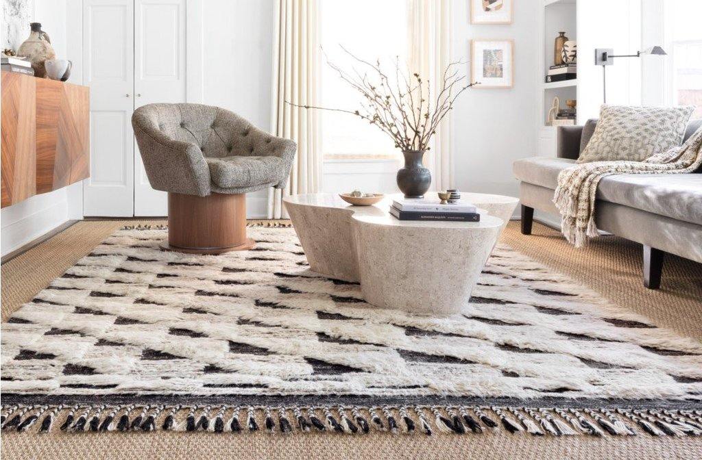 Khalid in Natural Black - Modern Rugs LA