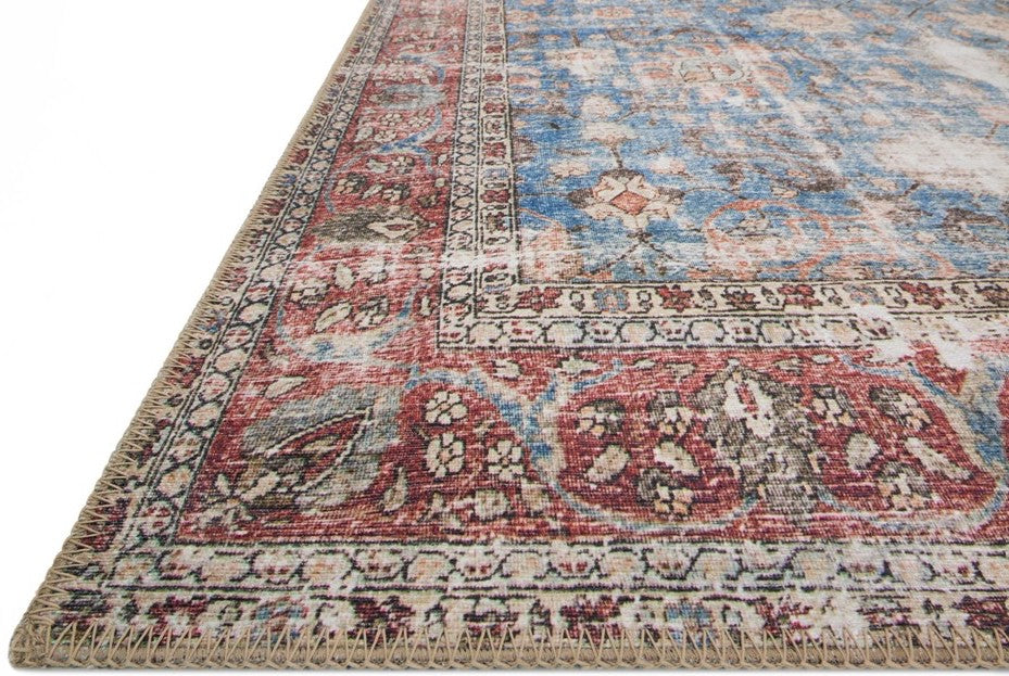 Laura in Blue / Brick - Modern Rugs LA