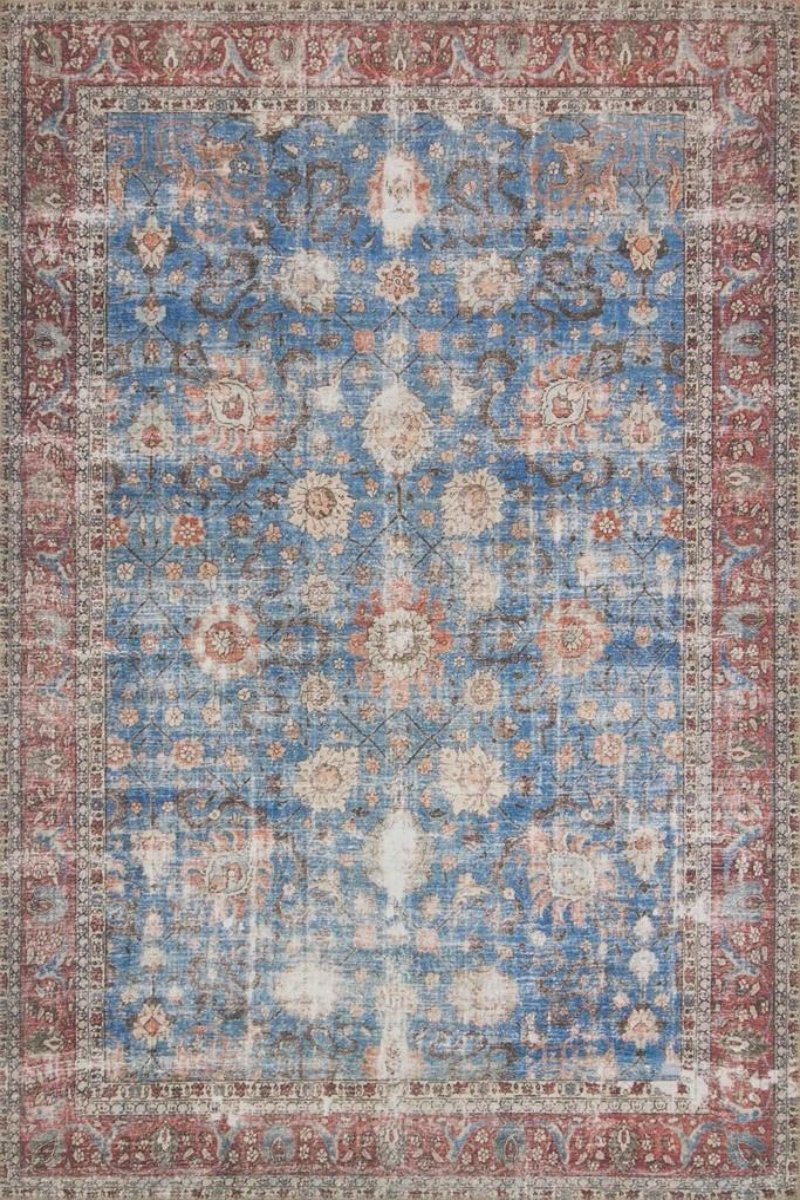 Laura in Blue / Brick - Modern Rugs LA