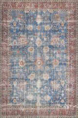 Laura in Blue / Brick - Modern Rugs LA