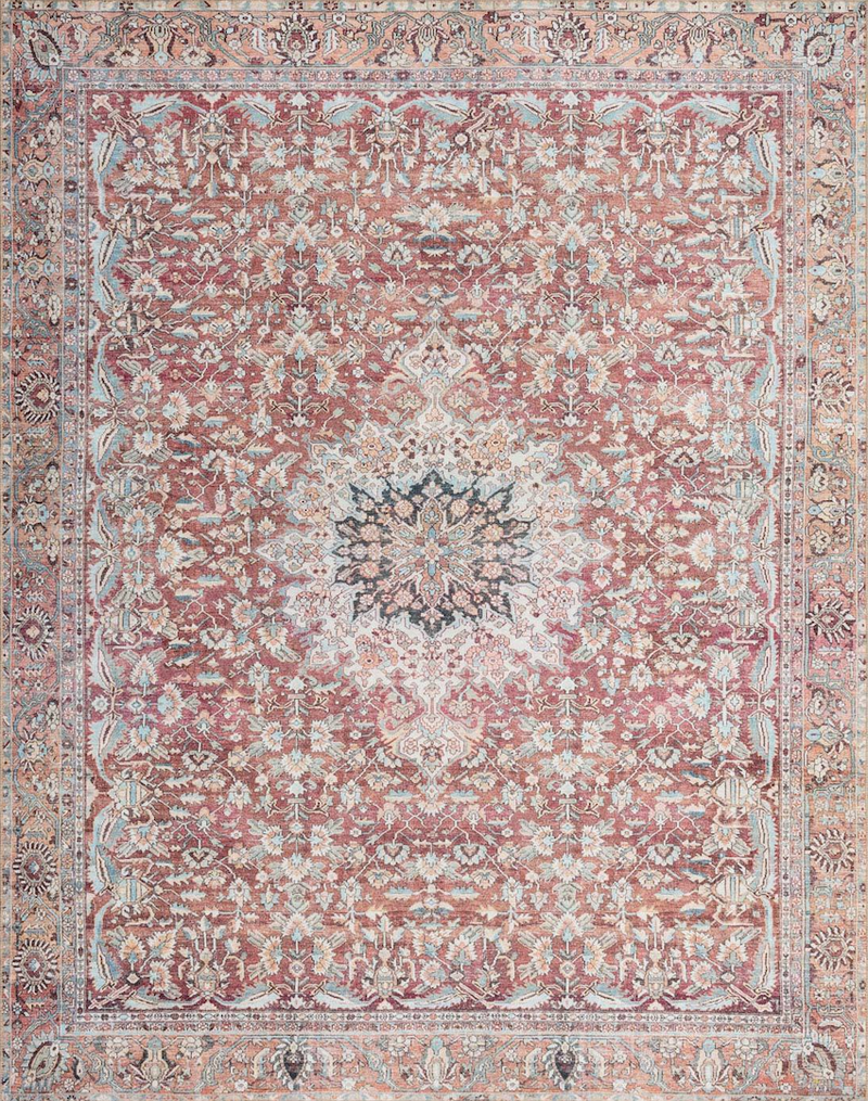 WYNTER-05 Tomato / Teal - Modern Rugs LA