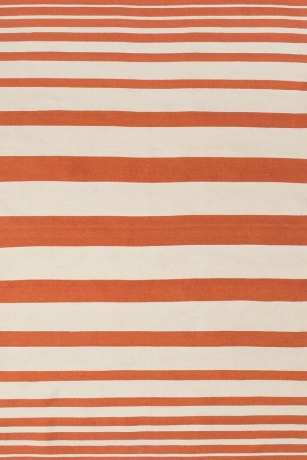 Sargasso Stripe Orange / White - Modern Rugs LA